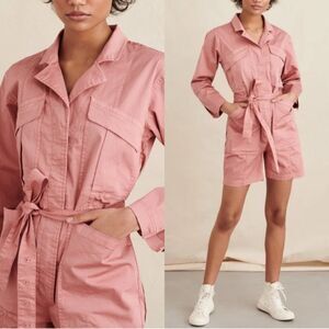 PAIGE Utility Romper Jumpsuit in blush